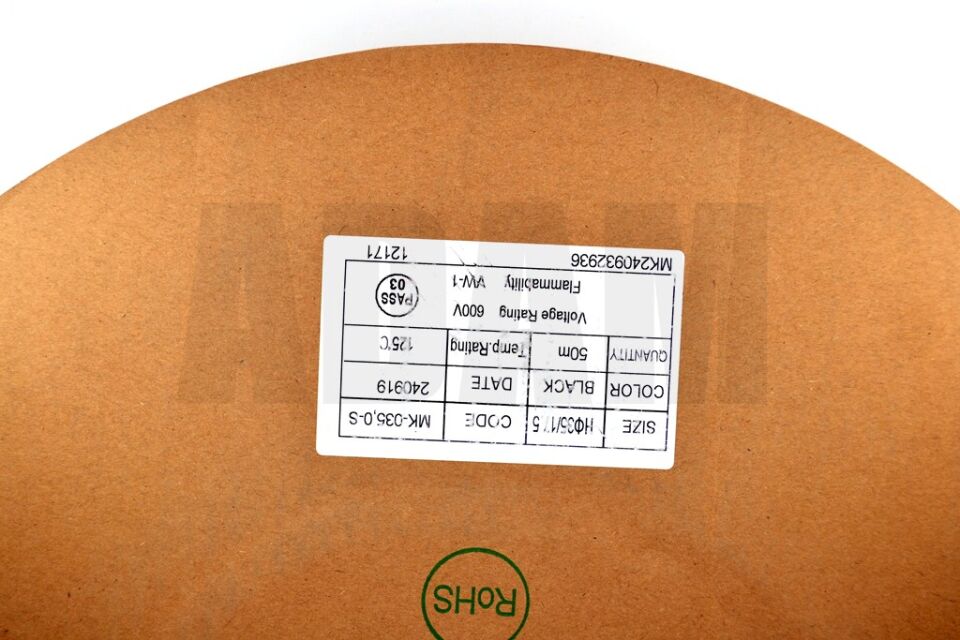 50 Metre 35mm Siyah Isı İle Daralan Makaron Isıyla MT-M35S