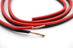 2X1,50mm² Bitişik Hoparlör Kablosu Kırmızı Siyah