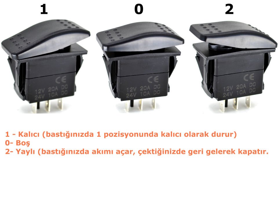 Bilge Pump Sintine Pompa Anahtarı Marine Carling Tip 1-0-Yaylı Otomatik-Manuel MT-ACS10