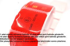 18 Adet 5Cmx5Cm Kesikli Kırmızı Reflektif Bant Etiket