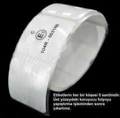 18 Adet 5Cmx5Cm Kesikli Beyaz Reflektif Bant Etiket