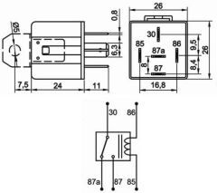 12V 40A/30A Çift Platinli Dirençli Mini Röle Change Over 710140302