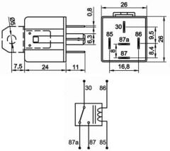 12V 40A/30A Çift Platinli Mini Röle Change Over 710140302