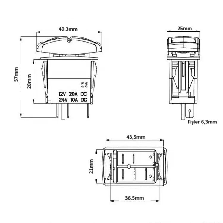Bilge Pump #1 Sintine Pompa Anahtarı Marine Carling Tip MT-ACS9