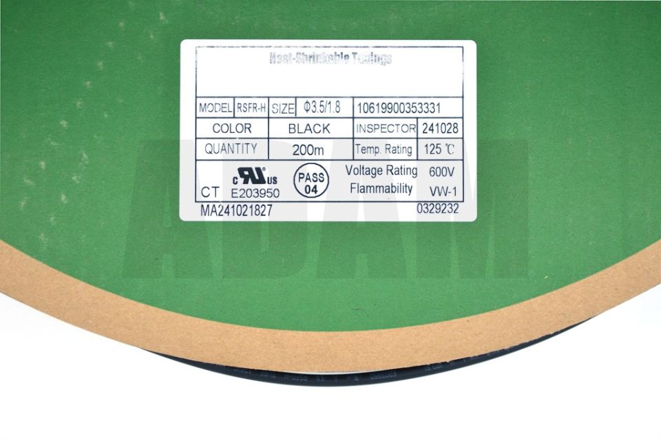 200 Metre 3,5mm Siyah Isı İle Daralan Makaron Isıyla MT-M3.5S