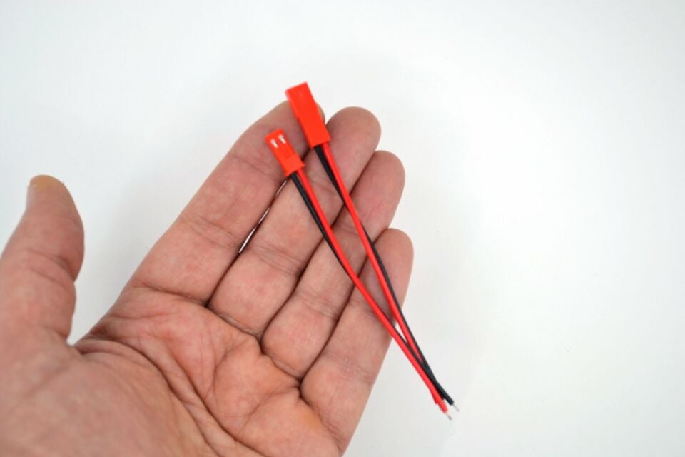 1 Takım Kırmızı 2 Pin Kablolu JST LED Konnektör Elektrik Soketi MT-ES01
