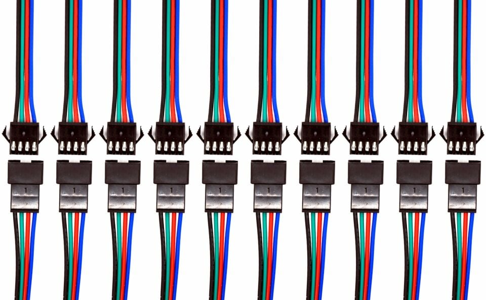 1 Takım 4 Pin Kablolu JST LED Konnektör Elektrik Soketi MT-ES04