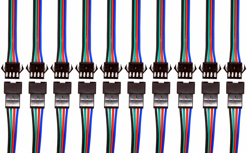 1 Takım 4 Pin Kablolu JST LED Konnektör Elektrik Soketi MT-ES04
