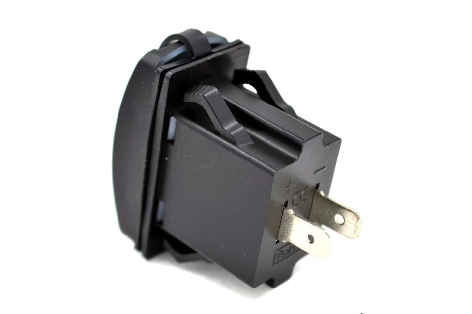 12V 24V DC USB QC3.0 Type-C PD Şarj Port Dikdörtgen Mavi Işık MT-SK52