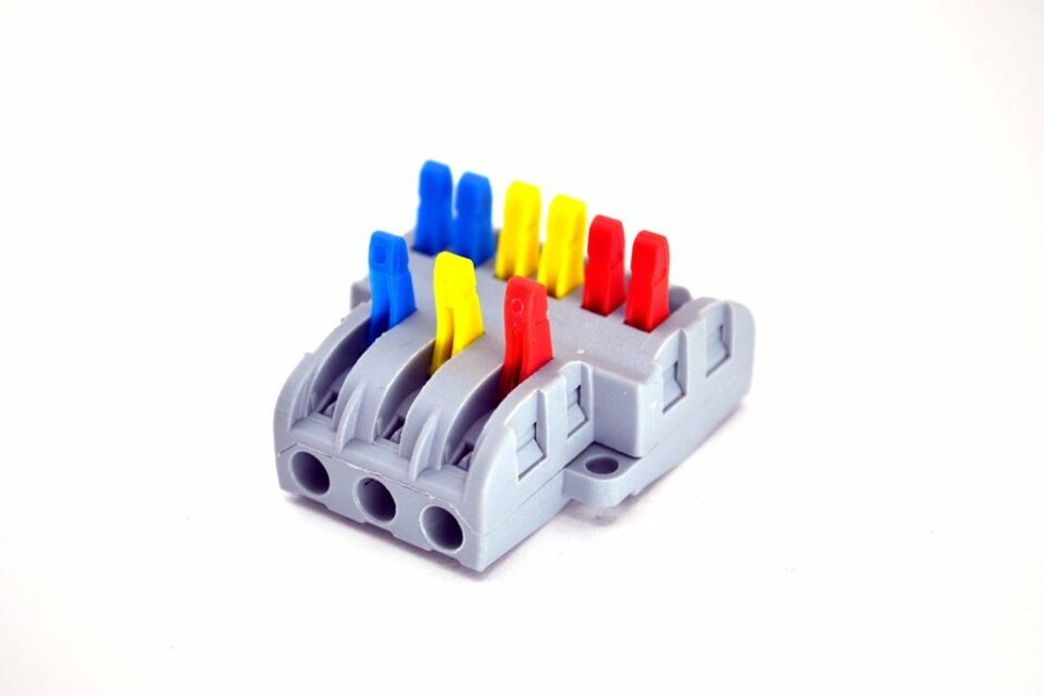 10 Adet 3 Giriş 2+2+2 Çıkış Kablo Konnektörü Mandallı Buat Klemensi MT-KL0306