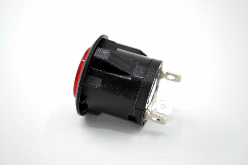 26mm 12V Kırmızı Işıklı POWER Logolu 1-0 Kalıcı Anahtar Yuvarlak MT-ANK34