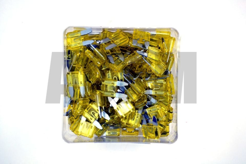 100 Adet 20A Sarı Mini Oto Bıçak Sigorta 12V - 32V DC