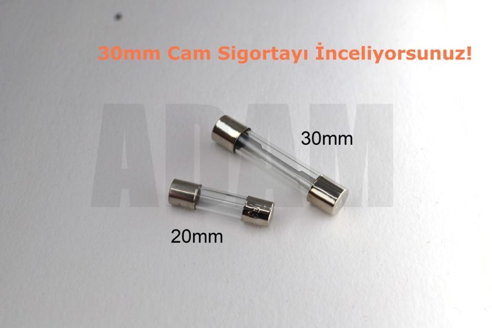 100 Adet 10 Amper Cam Sigorta 10A 6X30mm MT-CAM3010