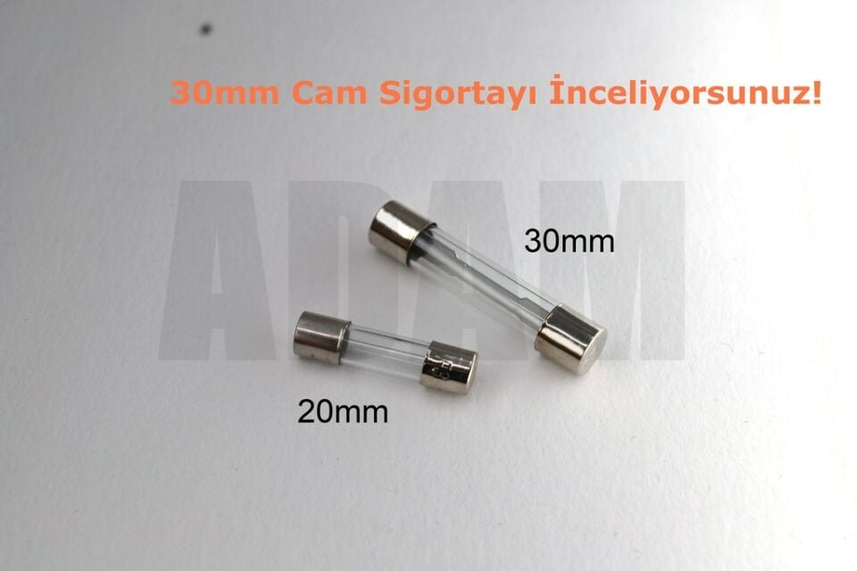 100 Adet 5 Amper Cam Sigorta 5A 6X30mm MT-CAM3005
