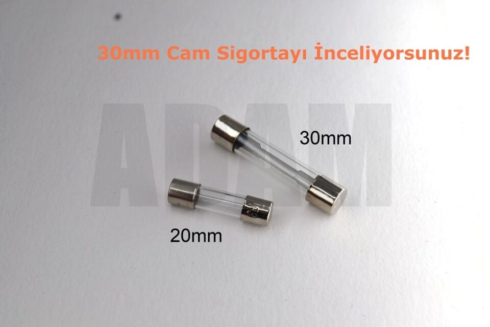 100 Adet 2 Amper Cam Sigorta 2A 6X30mm MT-CAM3002