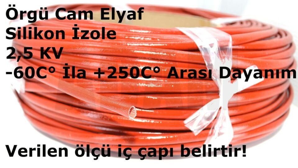 50 Metre 20mm Silikon İzoleli Cam Elyaf H-Class Kahverengi Makaron MT-CM20H