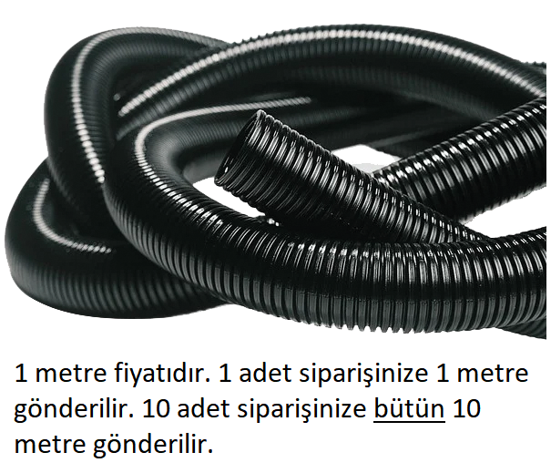29mm Yarıksız Spiral Boru Kablo Izolasyon Hortumu Siyah Esnek