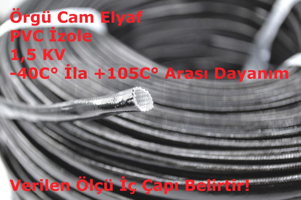 200 Metre 1,5mm Cam Elyaf Siyah Makaron MT-CM01-5S