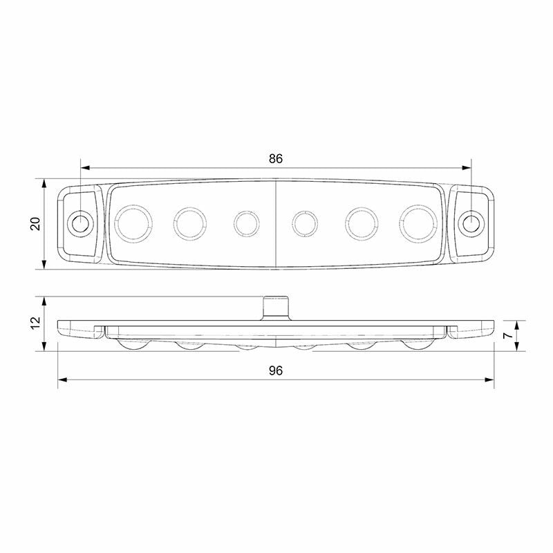12V 6 Led Kırmızı Parmak Lamba Su Geçirmez İnce Dizayn Side Marker