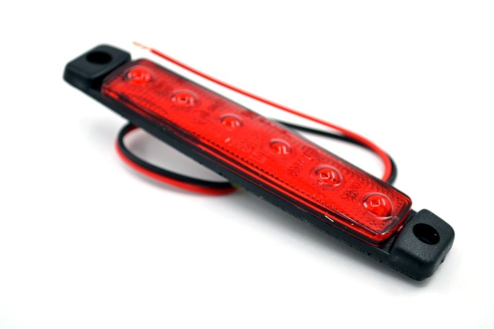 12V 6 Led Kırmızı Parmak Lamba Su Geçirmez İnce Dizayn Side Marker