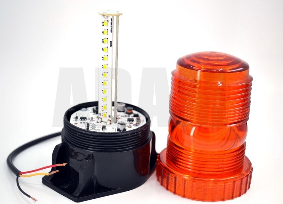 Mini İnce Çakar Tepe Lamba Turuncu 12V-110V Aralığı Çalışır