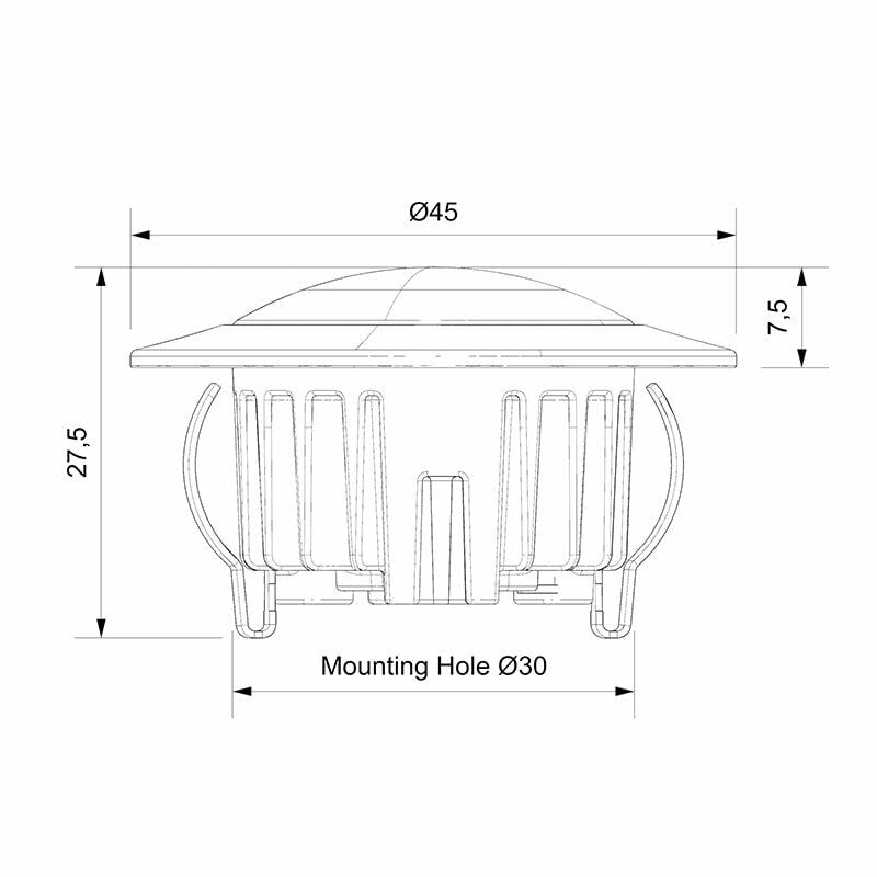 12V-24V DC Power LED Lamba Su Geçirmez Beyaz Işık Zamak Gövde