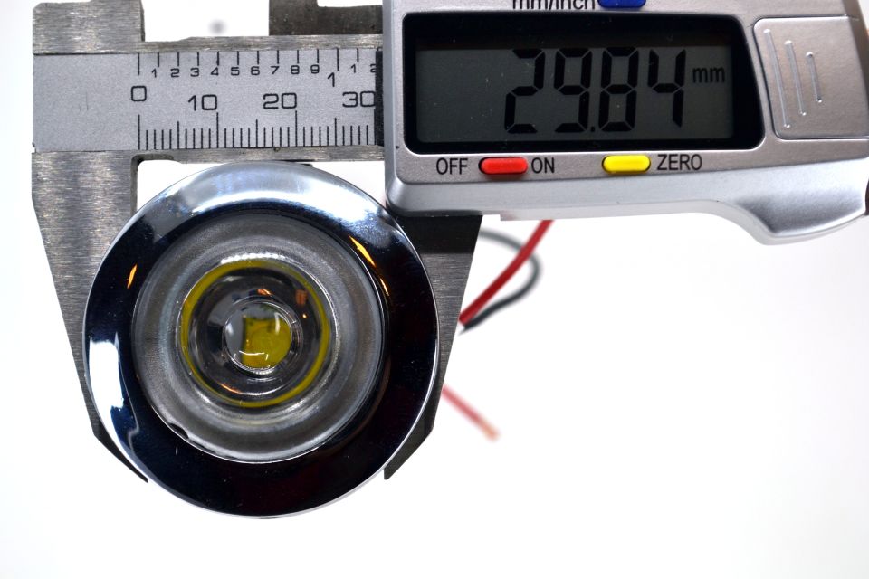 12V-24V DC Power LED Lamba Su Geçirmez Beyaz Işık Zamak Gövde