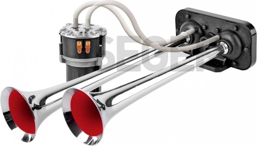 12V Kompresörlü Çift Krom Borulu Havalı Marine Tekne Korna Fala Fala