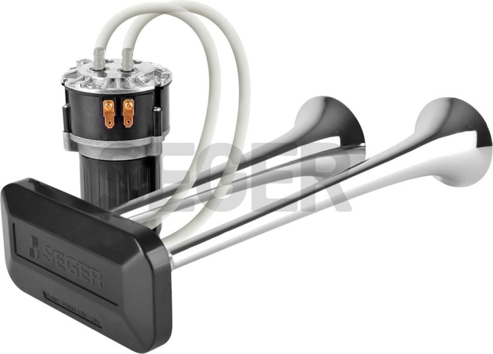 12V Kompresörlü Çift Krom Borulu Havalı Marine Tekne Korna Fala Fala