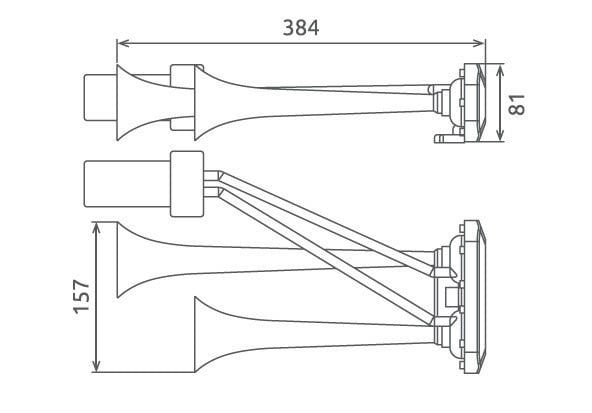 12V Kompresörlü Çift Krom Borulu Havalı Marine Tekne Korna Fala Fala
