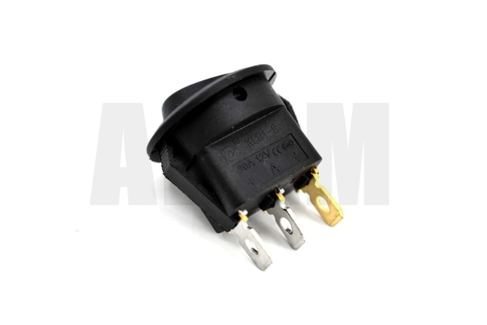 Yuvarlak Yeşil Ledli Elektrik Anahtarı 1-0 Işıklı Rocker 12V