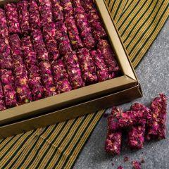 Finger Turkish Delight with Rose Leaf and Pistachios