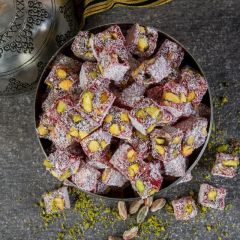 Double Roasted Turkish Delight with Pistachio and Pomegranate Flavor