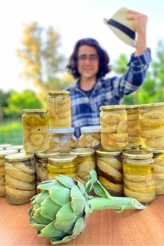 Organik Enginar Konservesi Mezelik, Yemeklik, Salatalar için Kullanıma Hazır 425 cl