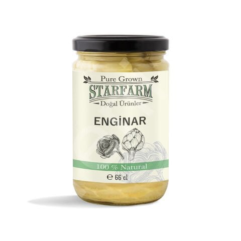 Organik Enginar Konservesi Mezelik, Yemeklik, Salatalar için Kullanıma Hazır 660 cc