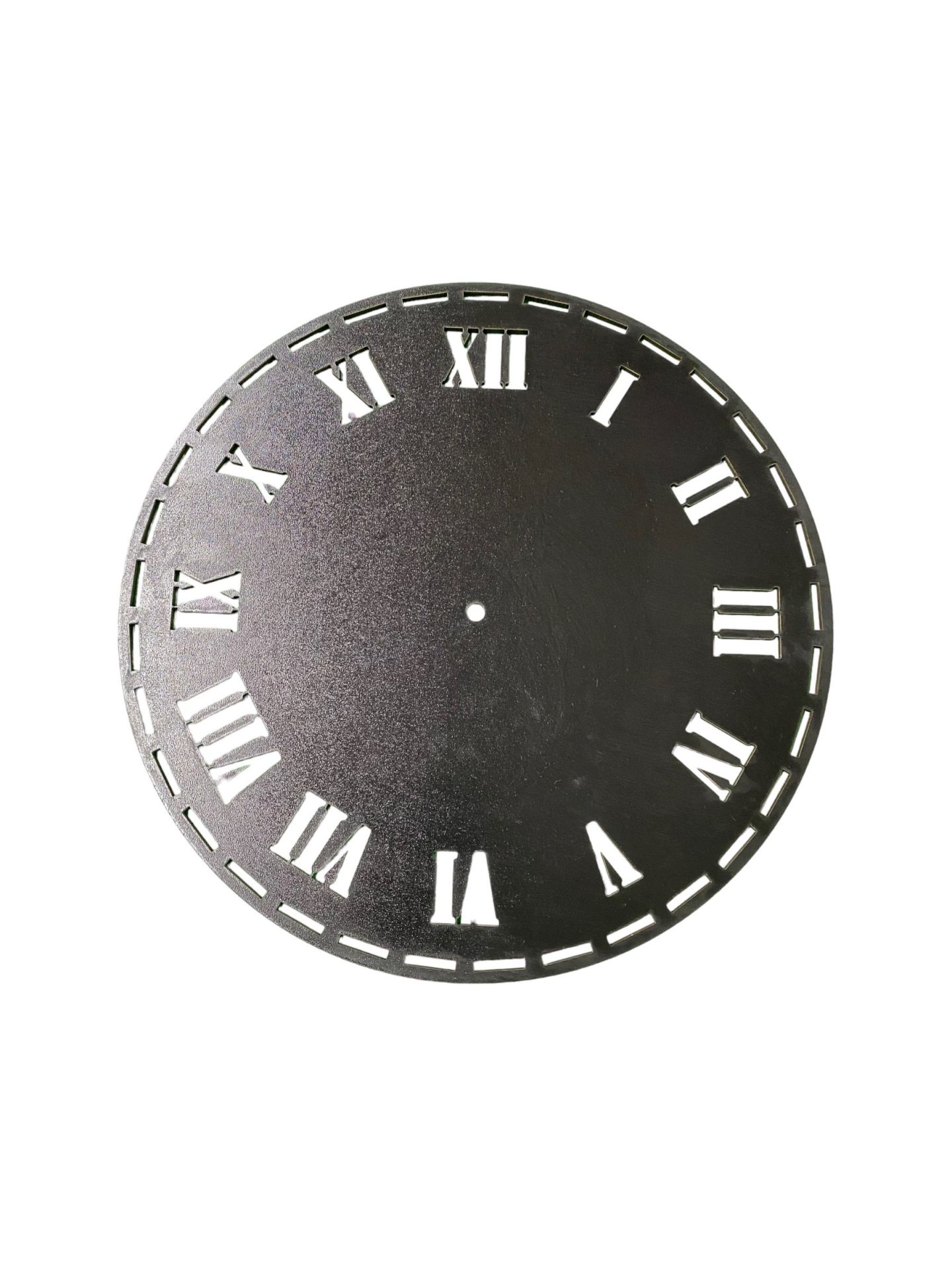 Ahşap Makrome Saat Kasnağı Romen Rakamlı Siyah 30 Cm