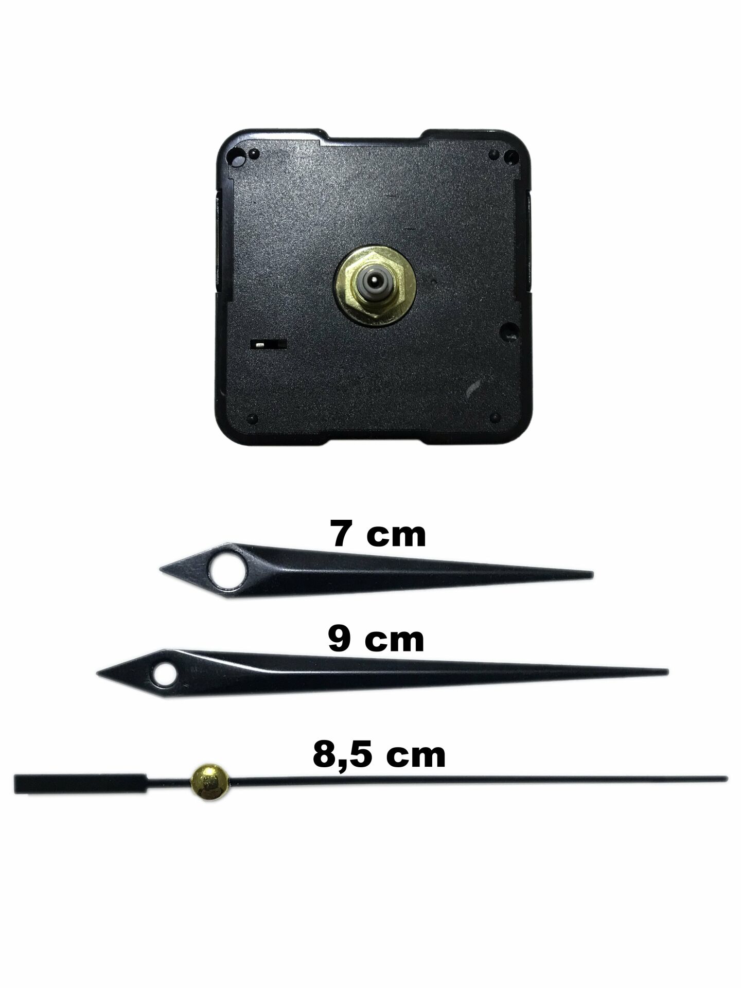 Duvar Saati Mekanizması Akar Sessiz 1. Sınıf Askısız 14mm Siyah - Siyah Saniye