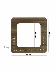 Ahşap Çanta Sapı Kare Model 15x15 cm 3mm Mdf Çanta Kulp Kayın