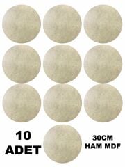30 cm Supla Levha Naturel Ham Mdf Ahşap 3mm 10 Adet
