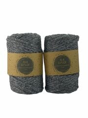 2x250 Gr Polyester-Pamuk Makrome İp 5 mm Koyu Gri