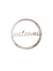 Ahşap Welcome Makrome Kasnak Kapı Süsü Açık Meşe 20 cm