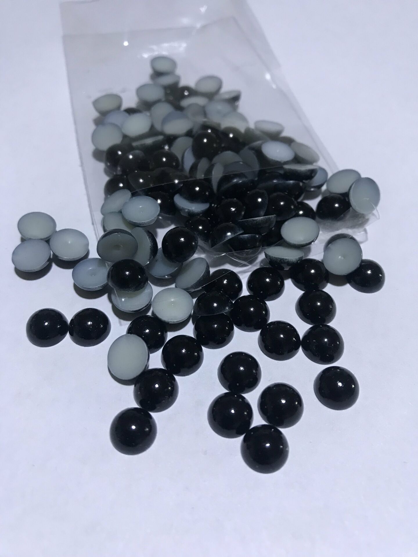 Yarım İnci 8 mm Siyah Süsleme Boncuk 15 Gram (115 Adet)