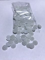 Yarım Böğürtlen Boncuk 10mm Beyaz Süsleme 20 Gram (115 Adet)