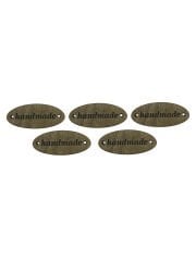 Ahşap Rustik Handmade (El Yapımı) Etiketi 5 Adet Oval