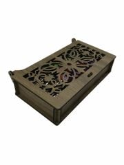 Dekoratif Kutu İşlemeli Tığ Kutusu Organizer Mücevher Takı Kutusu 17x9x3,5 cm