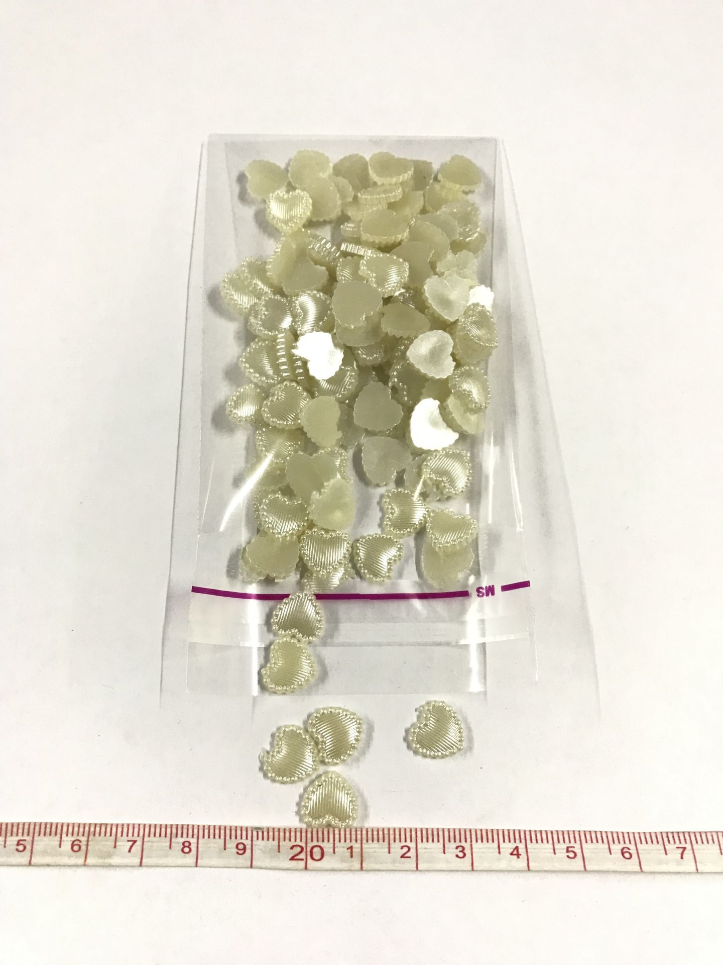 Yarım İnci Kalp 10mm Süsleme Boncuk Krem 20 Gram (Yaklaşık 200 Adet)