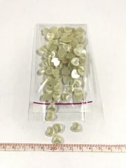 Yarım İnci Kalp 10mm Süsleme Boncuk Krem 20 Gram (Yaklaşık 200 Adet)