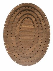 Rattan Örgü Plakası Rattan Tabanı Elips 5 li Set 3mm Çift Yüz Boyalı Ceviz