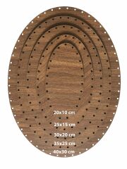 Rattan Örgü Plakası Rattan Tabanı Elips 5 li Set 3mm Çift Yüz Boyalı Ceviz