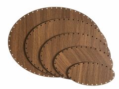 Rattan Örgü Plakası Rattan Tabanı Elips 5 li Set 3mm Çift Yüz Boyalı Ceviz